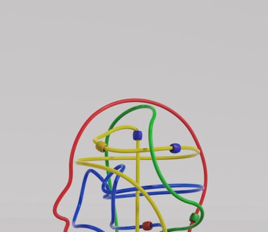 정신건강, 삶의 질을 좌우하는 첫걸음 a sculpture of a man's head made of colored wires